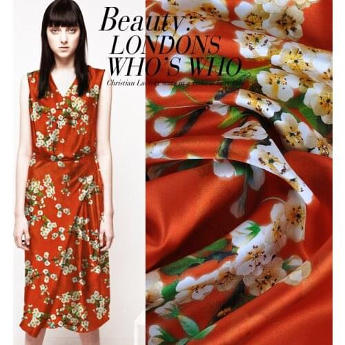 CNUM SP833 Pure Silk/ Pear Flower /Silk Fabric 93%Silk 7%Spandex Elastic/ Width 1.29yd Thickness 19mm/ Unit:Meter