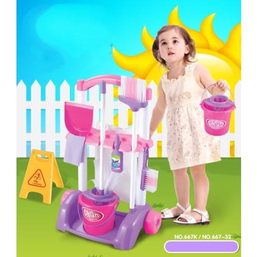 Childrens little helper simulation pretend play house blocks clean kit broom mopping vacuum cleaner sanitary washing machine