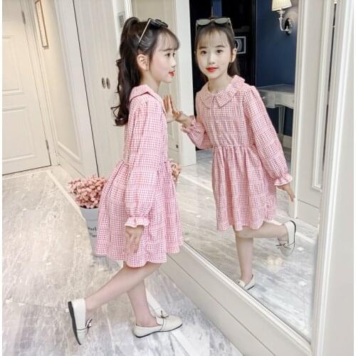 Girls Sweet Round Collar Childrens Casual Dress 2021 New White Fashion Tutu Dresses Loose Cosy Baby Girls Summer kids Clothing