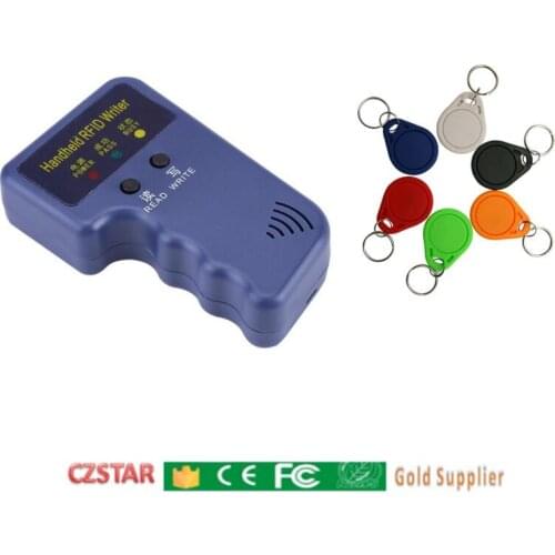 Duplicator RFID ID Card Copier Writer handheld rfid reader 125khz for ID keyfob keychain card copy clone ID data EM4305 T5577