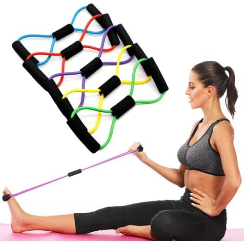 Fitness 8 Word Elastic Band TPE Yoga Resistance Bands Arms Training Rope Pull Ropes Chest Expander Gym Workout Rubber Bands