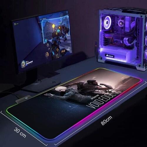 Desk Mat RGB Large Mouse Pad Tom Clancys Rainbow Six Siege Gamer Big Mouse Mat Computer Mousepad LED Backlight Gaming Mause Pad