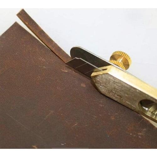 1PC Leather Craft Tools Incision Cutter DIY Copper Trimming Knife for Blade Leather Cut into strips leather Cutting Tool
