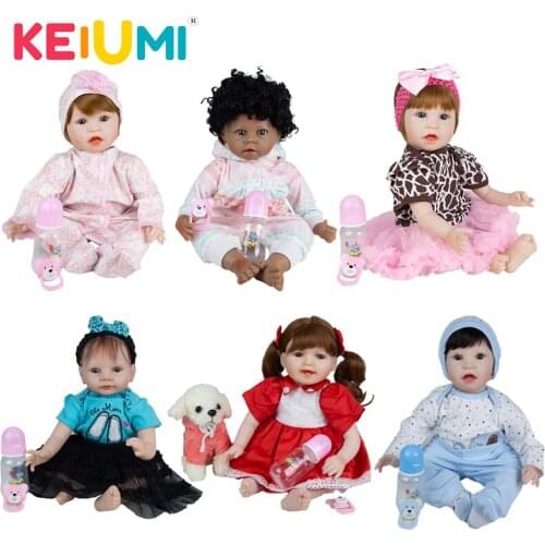 KEIUMI 22Inch Reborn Clearance Doll Baby Soft Touch Girl Toddler Baby Accessories For Chidren Toy 2021 XMAX Gifts