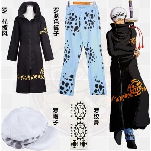 Japanese Anime One Piece Cosplay Trafalgar Law Cosplay Costume Hoodie Wholesale 2 Years Later