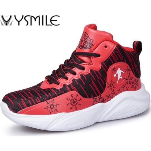 Boy Waterproof Leather High Quality Elastic Bottom Soft Kids Sneakers Boys Basketball Shoes Children Sport Shoes Child Basket