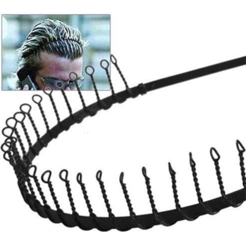 Mens Metal Wire Teeth Hair Band Easy Black Soccer Football Sports Headband Unisex Hair Assessaries 1PC Fashion New Hot Clip