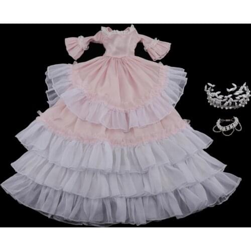 1:3 Doll Pink Princess Dress Set Handmade For Dolls Parts Girls Toys