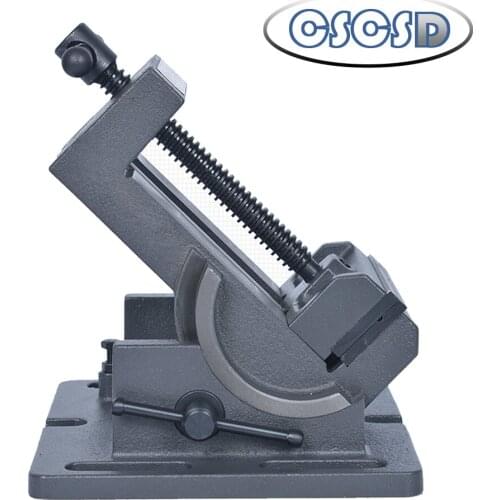 Tilting Guide Bar Angle Clamp Inclinable Guide Rod Angle Flat Vice Drilling Machine Bench Drill With 90 Degree Angle Vise 4 inch