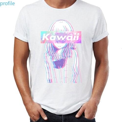 Brand New Men T Shirts Manga Anime Waifu Kawaii Senpai Weeb Funny Otaku Awesome Artsy Printed Tee Shirts Oversize