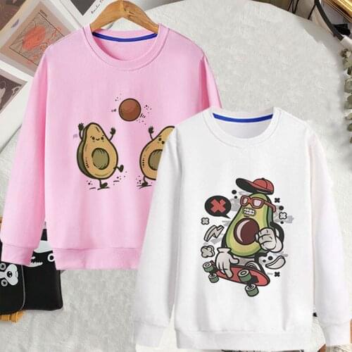 New Round Neck Hooded Sweater Fun And Cute Avocado Childrens Long-Sleeved Cartoon Summer Fashion Casual Childrens Clothing