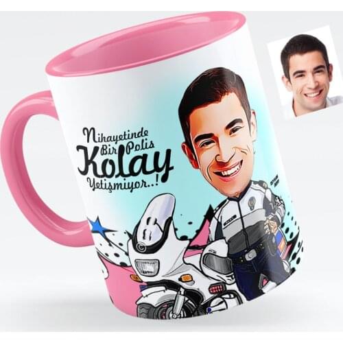 Personalized Mr Polis Caricature Of Pink Mug cup-7