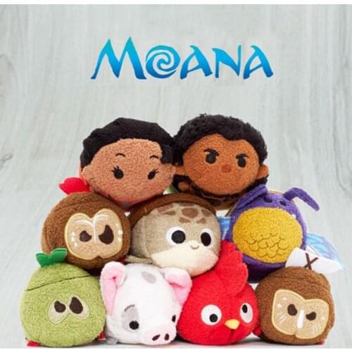 Disney Tsum Tsum Moana Plush Toys Dolls Moana Maui Kakamora Pua Stuffed Plush Toys Soft Kawaii Plush Dolls Gifts for Children