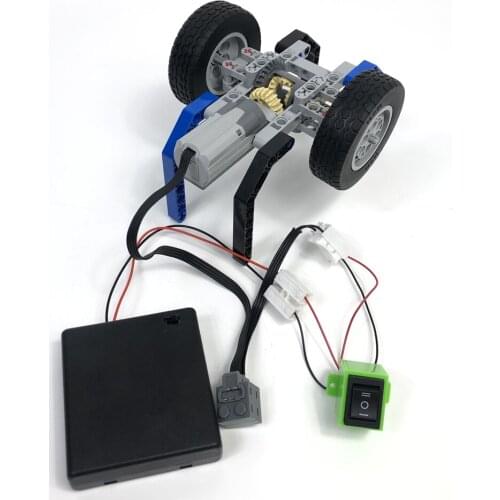 Fully assembled building block car rear wheel differential set model electric technology DIY