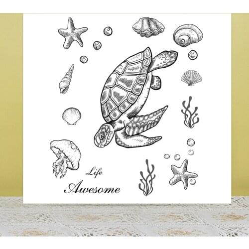 AZSG Sea turtle Clear Stamps/Seals For DIY Scrapbooking/Card Making/Album Decorative Silicone Stamp Crafts