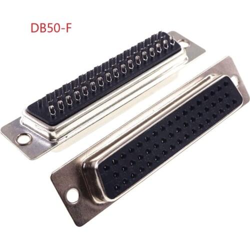 20Pcs D-Sub Connector 50 Position 3 Rows Receptacle Female Wire Solder Type 50 Pin Industrial Level RoHS