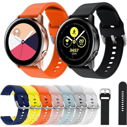 Original Silicone 20mm band Strap For Samsung Galaxy Watch Active 2 40/44mm / 3 41mm smartwatch wristband For Huawei GT 2 42mm