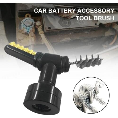 3 In 1 Car Battery Terminal Brush Dirt Corrosion Cleaner with Caps Battery Brush Tool Battery Protector Auto Cleaning Tool