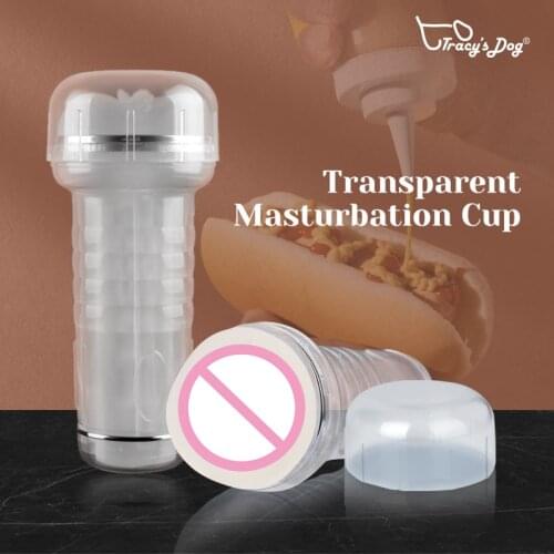 Tracys Dog Male Masturbators Male Sex Toys Crystal Masturbator Cup Stroker Transparent Sex Sleeve Pocket Pussy Adult For Man