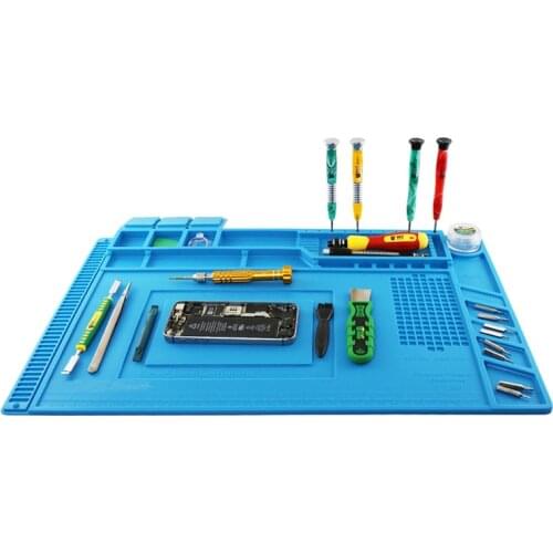 45x30cm Heat Insulation Silicone Pad Desk Mat Maintenance Platform for phone BGA Soldering Repair Station with Magnetic Section