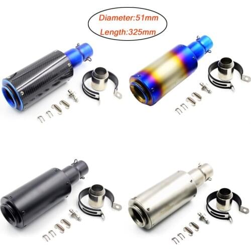 Motorcycle Exhaust Vent Pipe Silp on 51mm Header DB Killer Set 325mm Length Muffler Baffler Silencer System