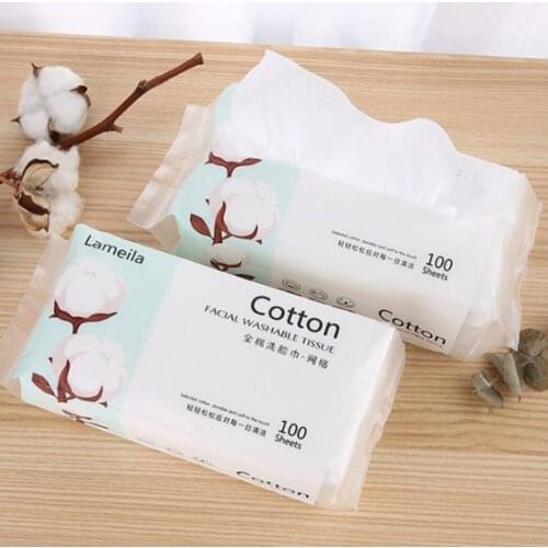 1 Box / 100pcs Disposable Face Towel Soft Washcloth Made Of 100% Cotton For