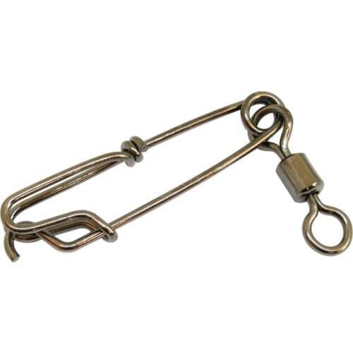 10-pieces Heavy-duty Fishing Swivels Snap Stainless Steel Fishing Connector Rolling Swivel Hook Sea Fishing Tackle