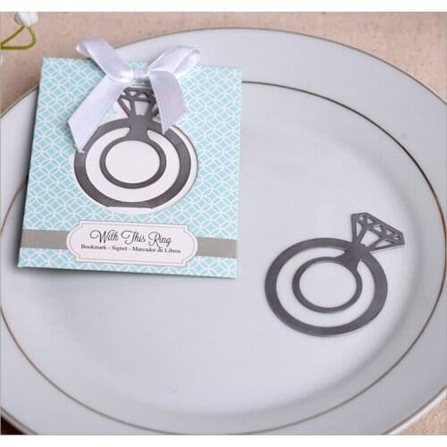 100PCS/Lot Engagement Ring Bookmark wedding bridal shower party favor guest gift girl present