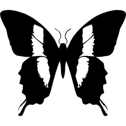 11.3*9.6CM Butterfly Banded Fashion Car Body Decals Motorcycle And Car Sticker Accessories Black/Silver C9-1753