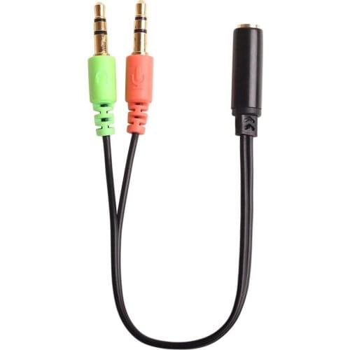 3.5mm Stereo Female To 2 Male RCA Jack Adapter Aux Audio Y Cable Splitter Free Shipping 1000pcs/lot