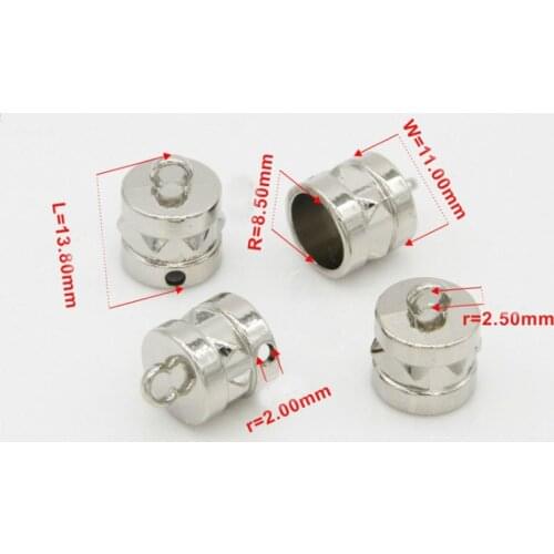 40pcs Mini Brass Tassel Caps in Nickel, Long Lasting Color Retention Plated, 8.5mm Interior