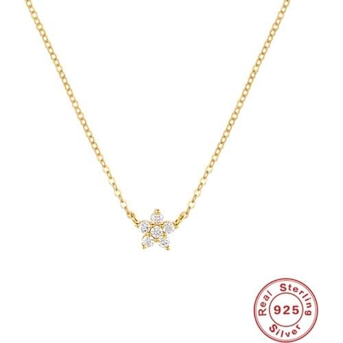 Aide 925 Silver Necklace Ins Style Fashion Snowflake Zircon Necklace Pendant For Women Wedding Accessories Fine Jewelry Colgante