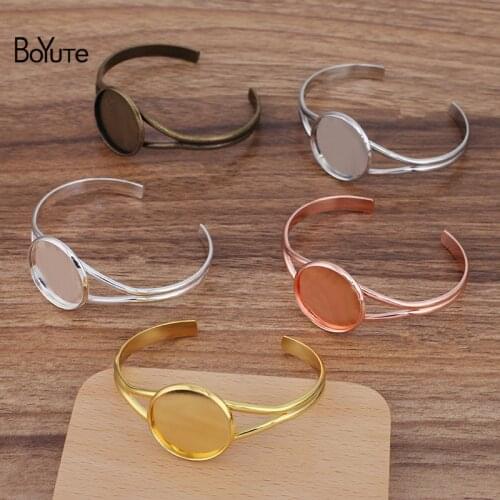 BoYuTe (5 Pieces/Lot) 65*60MM Metal Brass Blank Bracelet with 20MM 25MM Base DIY Bracelet Jewelry Accessories Wholesale
