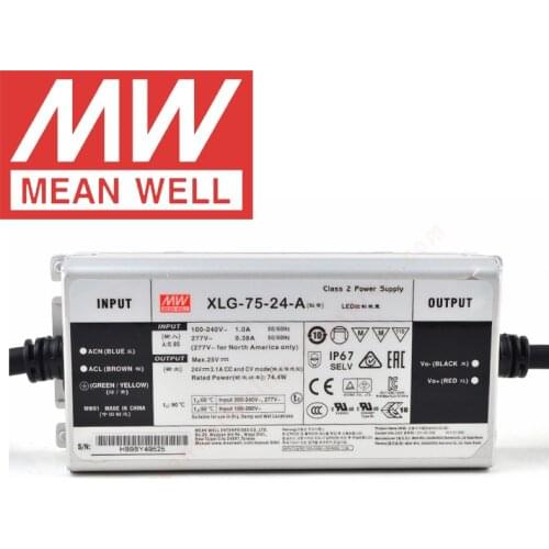 Mean Well XLG-75-24-A IP67 Metal Case Street/Skyscraper lighting meanwell 75W Constant Voltage/Constant Current LED Driver
