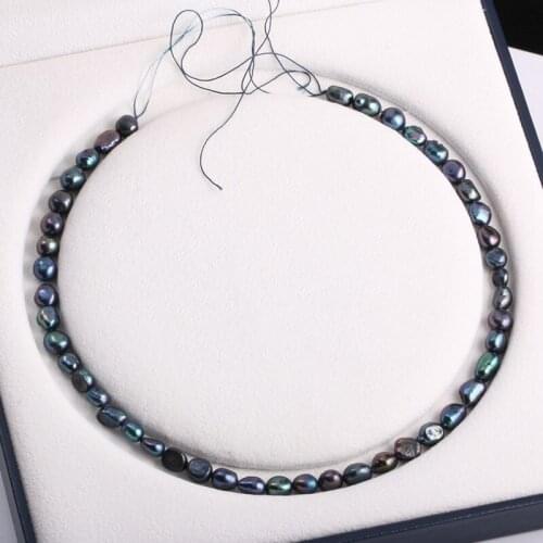 6x8MM 1Strand/Pack 100% Natural Freshwater Pearl Baroque Black Loose Beads Jewelry Making Accessories Findings