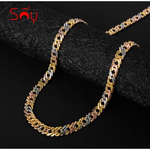 Sunny Jewelry Fashion New Copper Necklace Chains Three Color Italy Gold For Women Man High Quality Classic Trendy Daily Wear