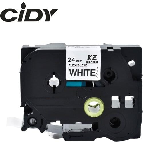 Cidy 10pcs Black on White TZ FX251 TZ-FX251 Compatible Flexible Tze Label Tapes Tze-FX251 TZe FX251 for Brother Label Printer