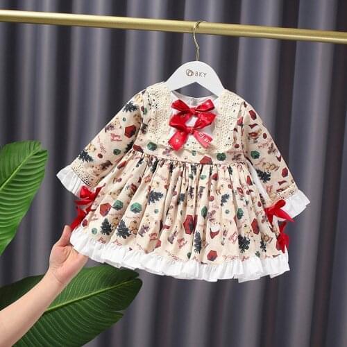 Infant Baby Girl autumn Dress Europe Ball Gown Lolita Princess Dress for Girls Christmas Birthday Party winter Baby girl outfit