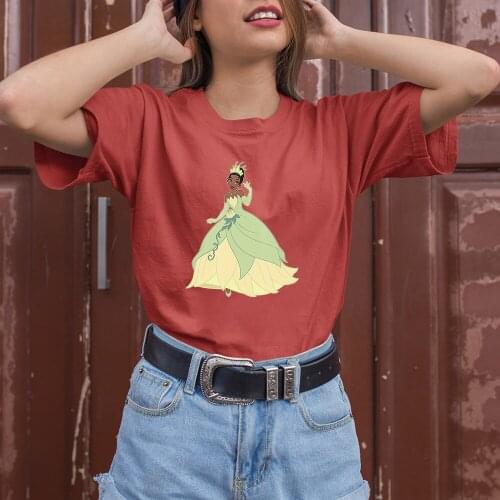 Disney Women T-Shirts Summer New Tiana The Princess Fashion Dropship Four Seasons Comfortable Dropship Harajuku T Shirts Female