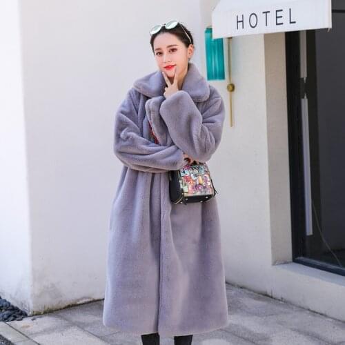 Elegant Furry Sheepskin Coat Winter Long Sleeve Thicken Warm Fur Coat Casual Solid Pockets Faux Fur Coat Soft Womens Jacket