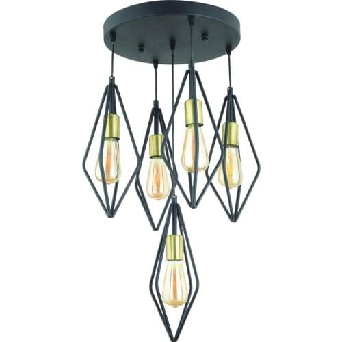 Eray Lighting Auger 5'li Black Pendant Lamp Chandelier