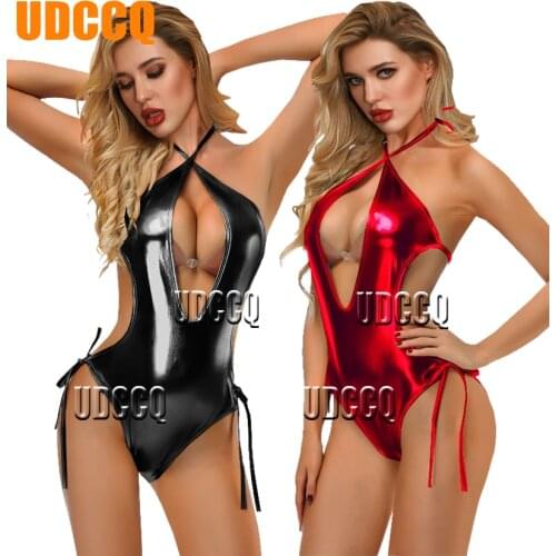 Lingerie sexy hot erotic PVC Babydoll Underwear Chemises Catsuit Negligees Costumes intimates pole dancing 9037