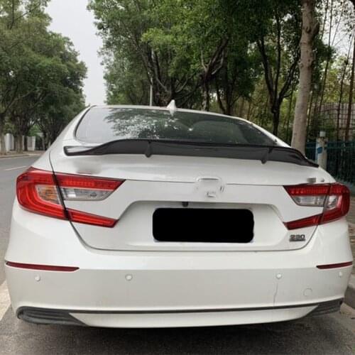 Use For Honda Accord Spoiler 2018 2019 2020 Year Real Glossy Carbon Fiber R Style Rear Wing Sport Accessories Body Kit