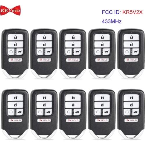 KEYECU 10x for Honda Civic CR-V Pilot 2016 2017 2018 2019 Remote Key Fob KR5V2X ID47 Chip 433MHz 72147-TG7-A11 72147-TLA-A01