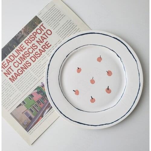 Creativity Ceramic Plate Painted Fruit Decorative Dining Table Main Course Breakfast Cake Organizer European Kitchen Tableware