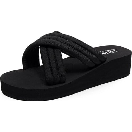 Zeeohh 35-42 Summer Slippers Women Casual Massage Durable Flip Flops Beach Sandals Female Wedge Shoes Striped Lady Room Slippers