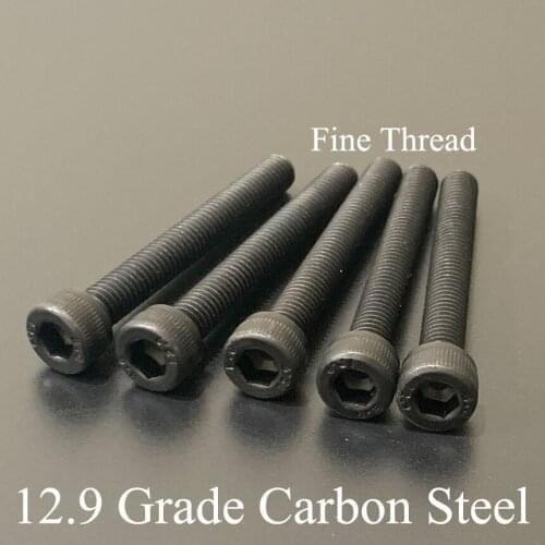 M14*1.5*35/40/45/50/55/60 1.5mm Pitch Full Fine Thread 12.9 Grade Carbon Steel Cap Allen Head Bolt Hex Hexagonal Socket Screw