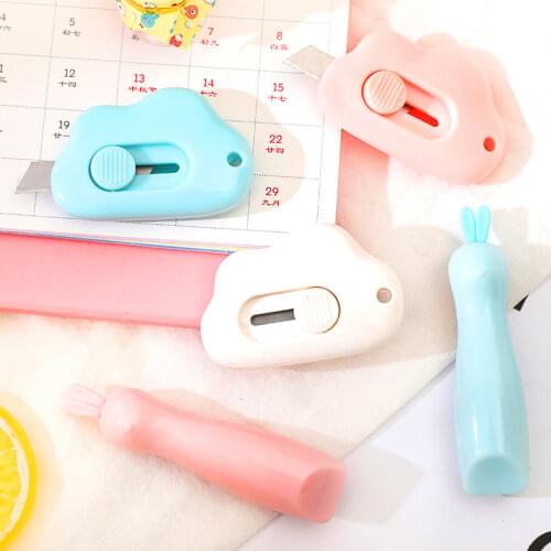 Cute Cloud Color Mini Portable Utility Knife Paper Cutter Cutting Paper Razor Blade Office Stationery Cutting School Supplies