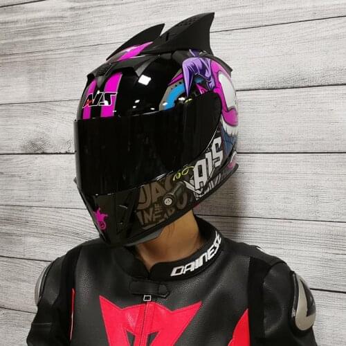 AIS motorcycle helmet mens and womens full helmet winter locomotive personality electric car helmet tail grey couple