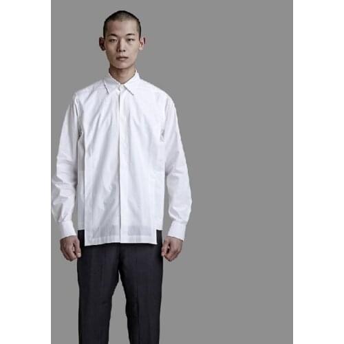 Mens Shirt Cotton 95% Stitching Multilayer Irregular Varying Lengths Fashion Long Sleeve Black White Shirts Plus Size Clothing